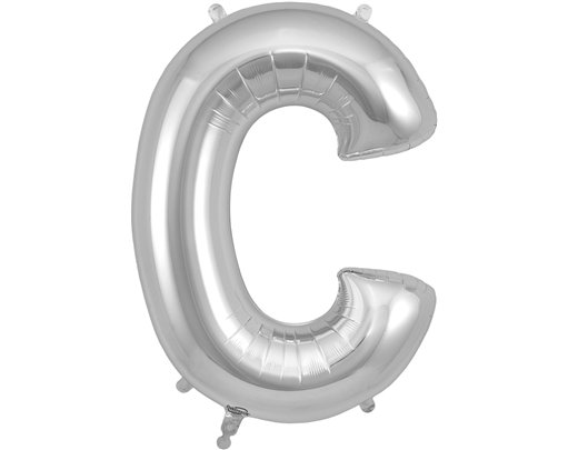 34in LETTER C SILVER JUMBO FOIL BALLOON