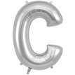 34in LETTER C SILVER JUMBO FOIL BALLOON