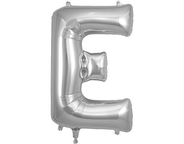 34in LETTER E SILVER JUMBO FOIL BALLOON
