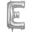 34in LETTER E SILVER JUMBO FOIL BALLOON