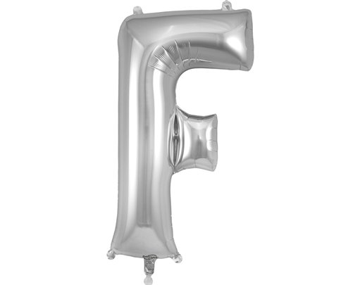 34in LETTER F SILVER JUMBO FOIL BALLOON