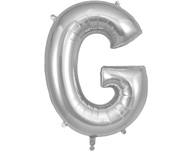34in LETTER G SILVER JUMBO FOIL BALLOON