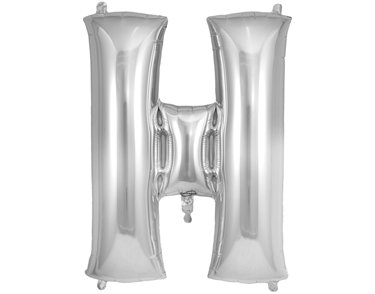 34in LETTER H SILVER JUMBO FOIL BALLOON