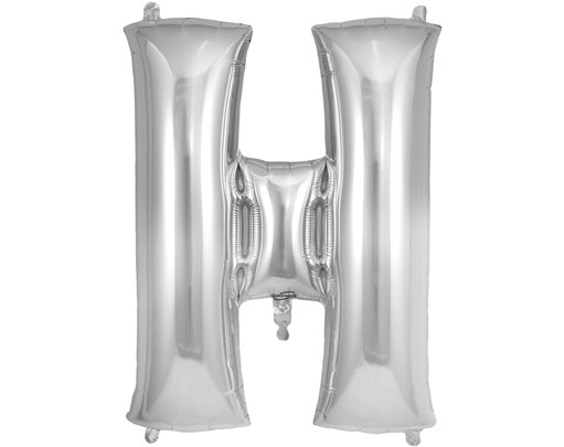 34in LETTER H SILVER JUMBO FOIL BALLOON