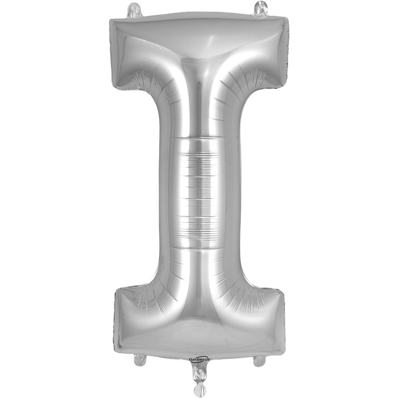 34in LETTER I SILVER JUMBO FOIL BALLOON