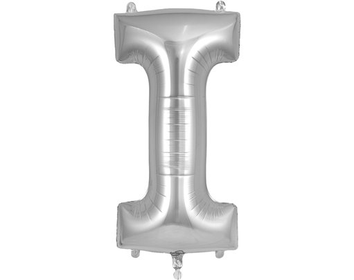 34in LETTER I SILVER JUMBO FOIL BALLOON