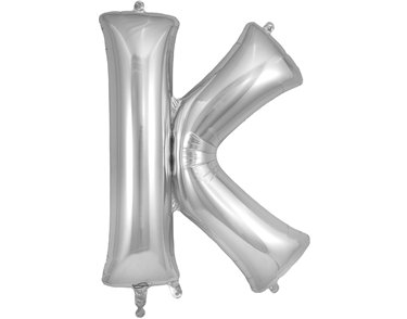 34in LETTER K SILVER JUMBO FOIL BALLOON