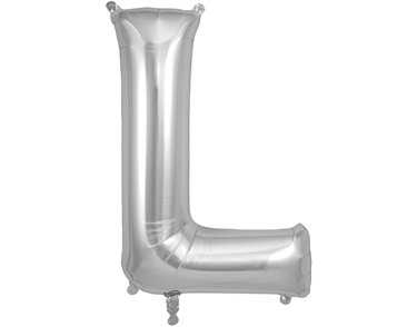 34in LETTER L SILVER JUMBO FOIL BALLOON