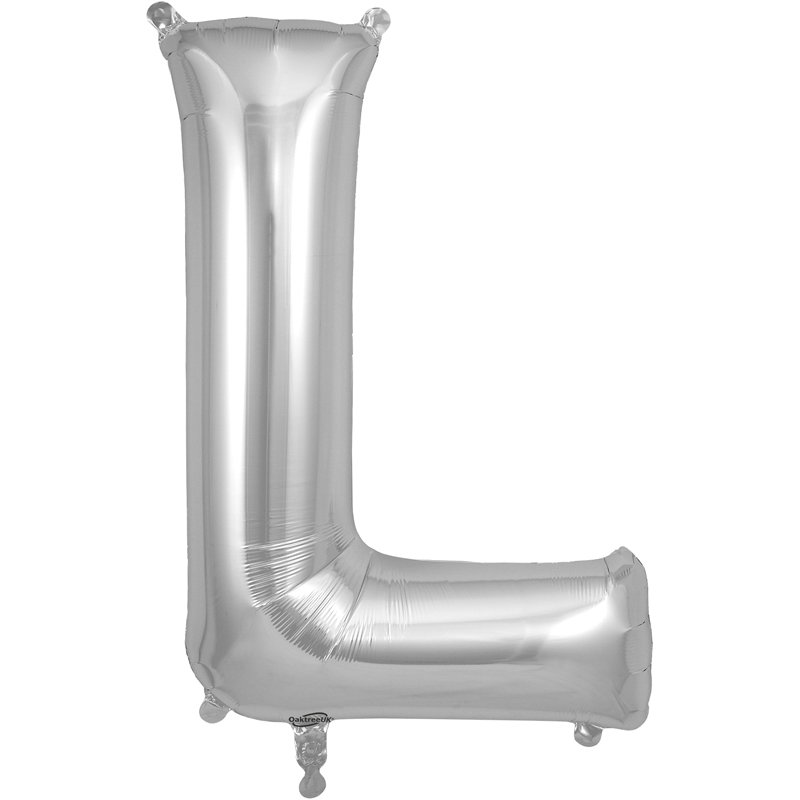 34in LETTER L SILVER JUMBO FOIL BALLOON