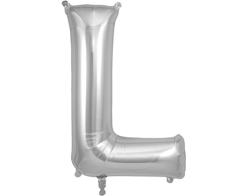 34in LETTER L SILVER JUMBO FOIL BALLOON