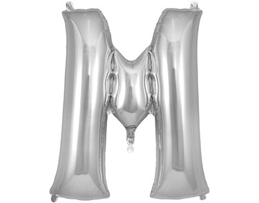 34in LETTER M SILVER JUMBO FOIL BALLOON