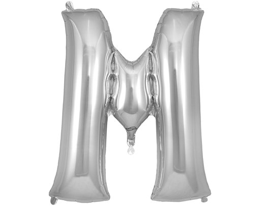 34in LETTER M SILVER JUMBO FOIL BALLOON