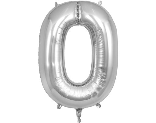 34in LETTER O SILVER JUMBO FOIL BALLOON