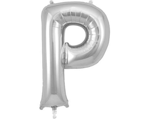 34in LETTER P SILVER JUMBO FOIL BALLOON