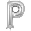 34in LETTER P SILVER JUMBO FOIL BALLOON