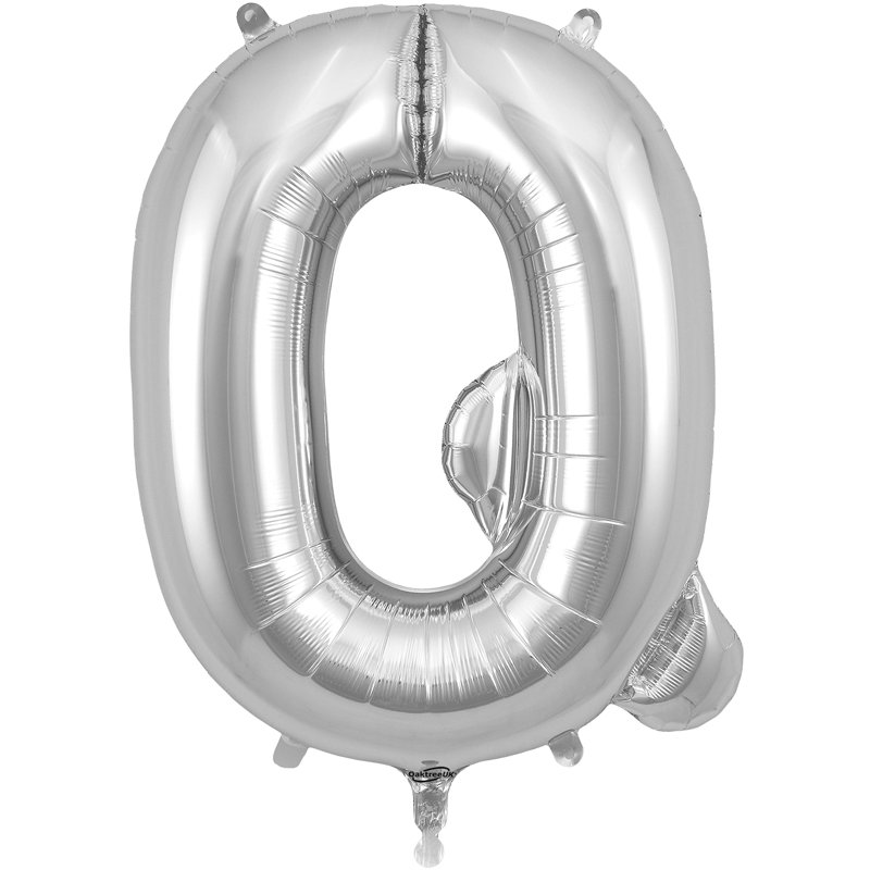 34in LETTER Q SILVER JUMBO FOIL BALLOON