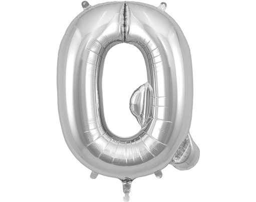 34in LETTER Q SILVER JUMBO FOIL BALLOON