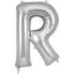 34in LETTER R SILVER JUMBO FOIL BALLOON