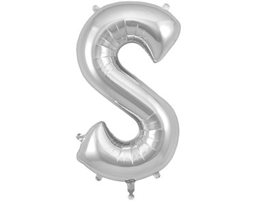 34in LETTER S SILVER JUMBO FOIL BALLOON