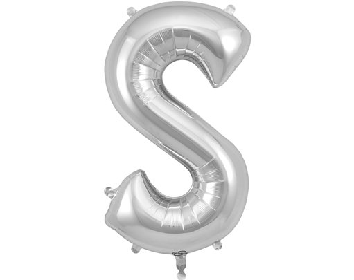 34in LETTER S SILVER JUMBO FOIL BALLOON