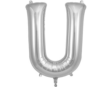 34in LETTER U SILVER JUMBO FOIL BALLOON