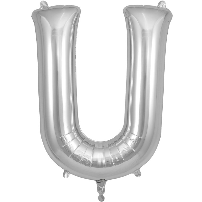 34in LETTER U SILVER JUMBO FOIL BALLOON