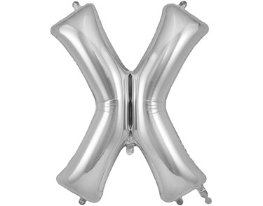 34in LETTER X SILVER JUMBO FOIL BALLOON