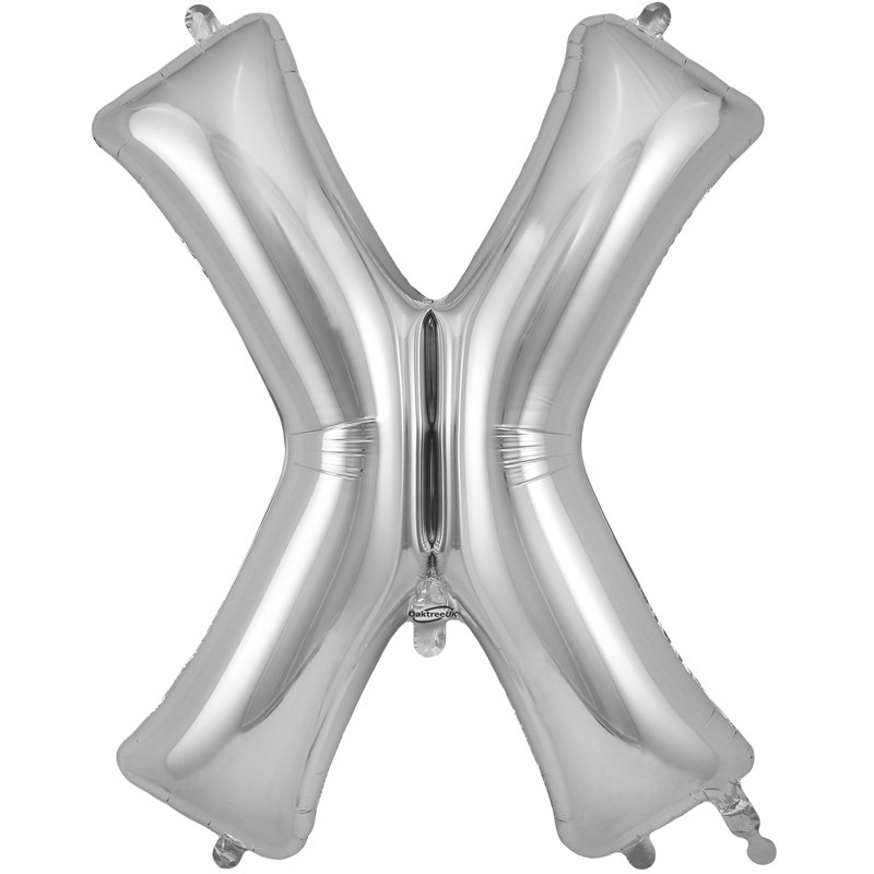 34in LETTER X SILVER JUMBO FOIL BALLOON