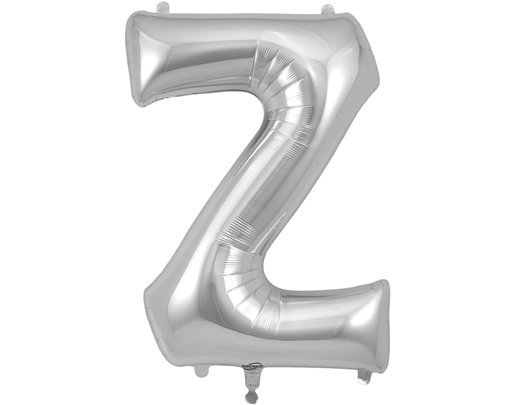 34in LETTER Z SILVER JUMBO FOIL BALLOON