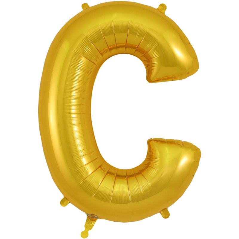34in LETTER C GOLD JUMBO FOIL BALLOON