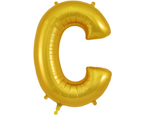 34in LETTER C GOLD JUMBO FOIL BALLOON