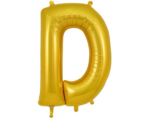 34in LETTER D GOLD JUMBO FOIL BALLOON