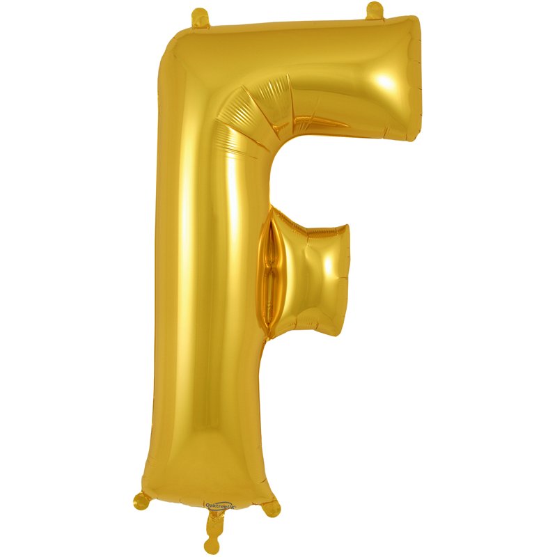 34in LETTER F GOLD JUMBO FOIL BALLOON