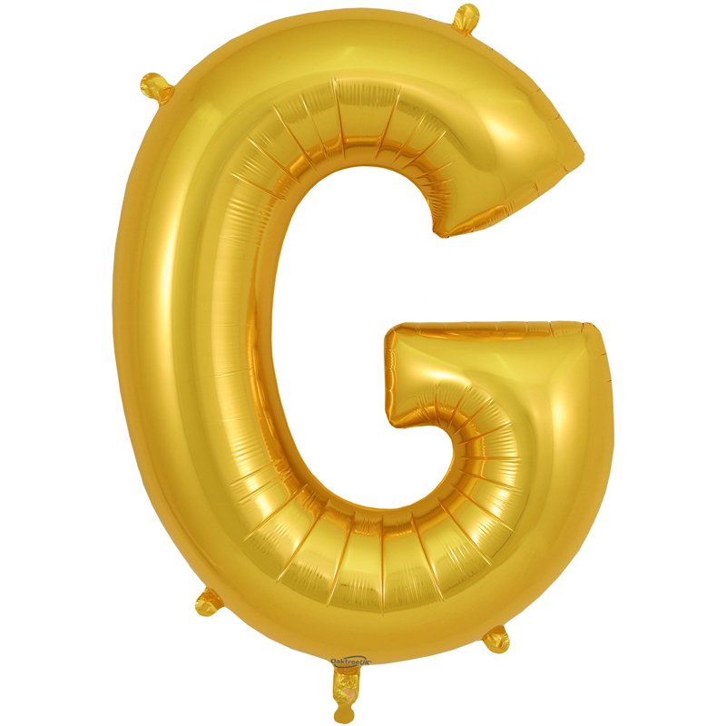 34in LETTER G GOLD JUMBO FOIL BALLOON