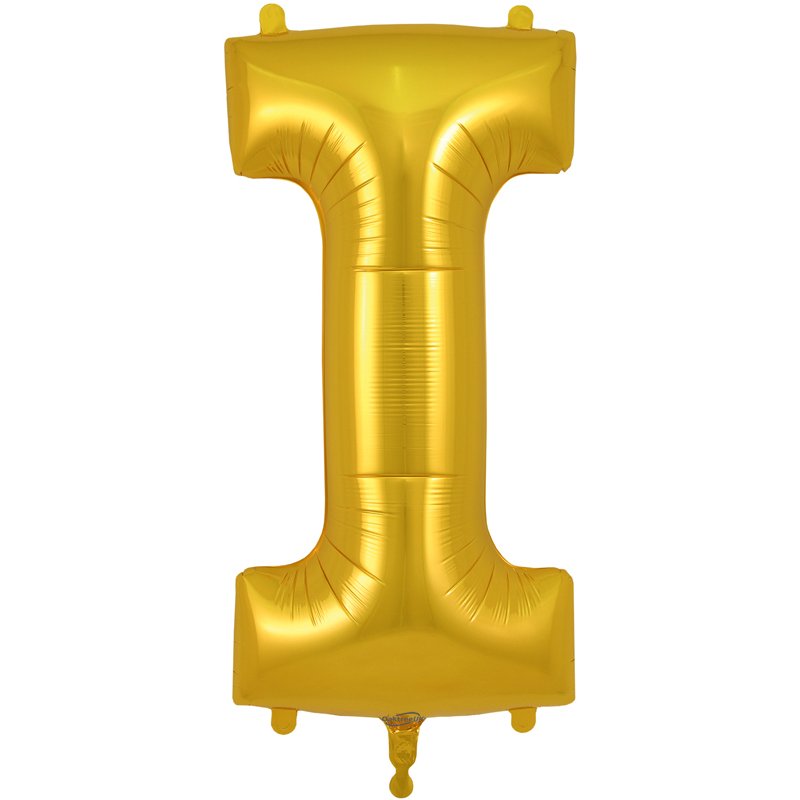 34in LETTER I GOLD JUMBO FOIL BALLOON