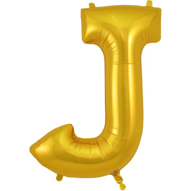 34in LETTER J GOLD JUMBO FOIL BALLOON
