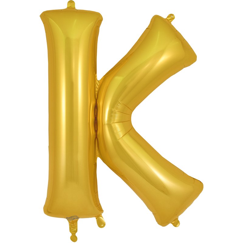 34in LETTER K GOLD JUMBO FOIL BALLOON