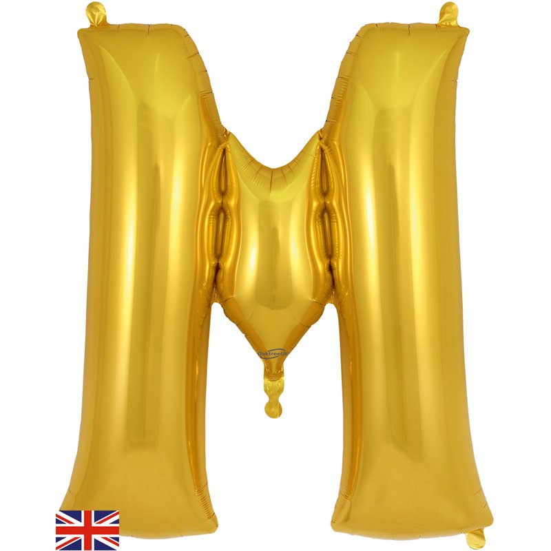 34in LETTER M GOLD JUMBO FOIL BALLOON
