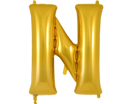34in LETTER N GOLD JUMBO FOIL BALLOON