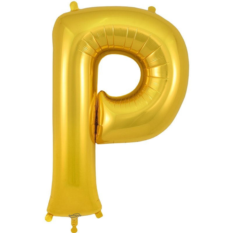 34in LETTER P GOLD JUMBO FOIL BALLOON
