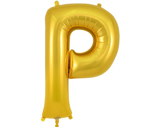 34in LETTER P GOLD JUMBO FOIL BALLOON