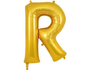 34in LETTER R GOLD JUMBO FOIL BALLOON