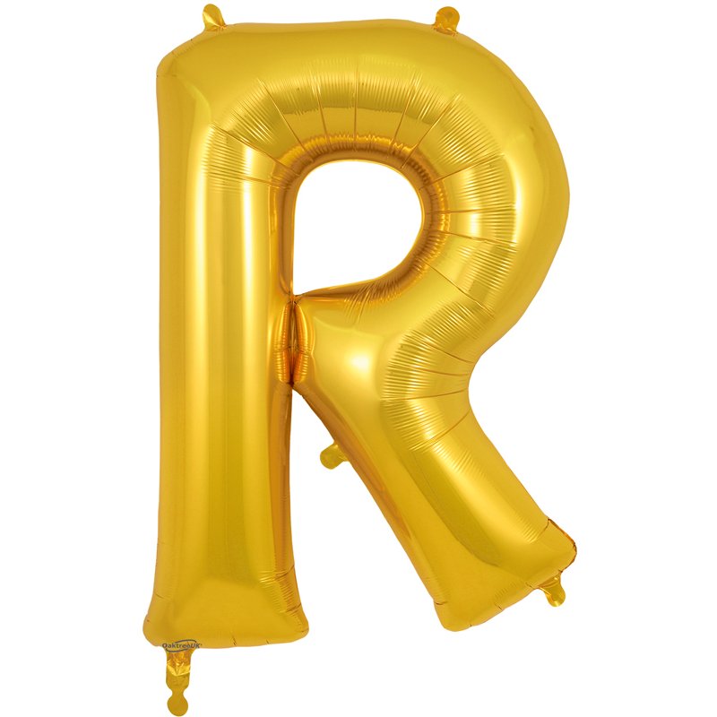34in LETTER R GOLD JUMBO FOIL BALLOON