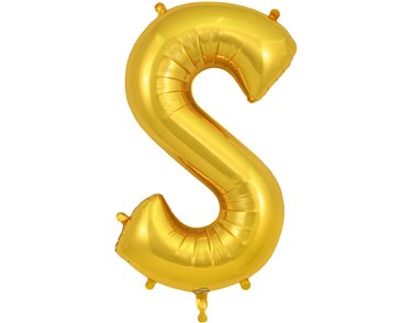 34in LETTER S GOLD JUMBO FOIL BALLOON
