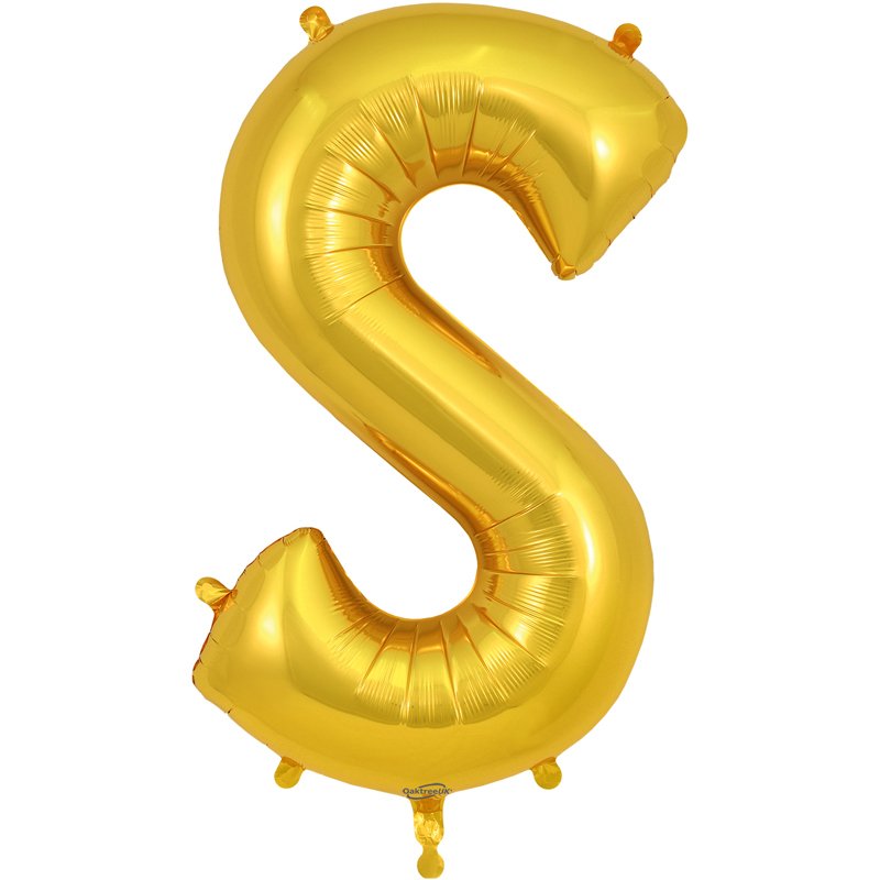 34in LETTER S GOLD JUMBO FOIL BALLOON