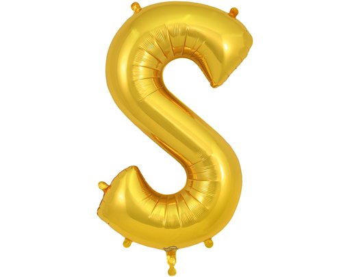 34in LETTER S GOLD JUMBO FOIL BALLOON