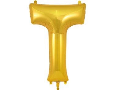 34in LETTER T GOLD JUMBO FOIL BALLOON
