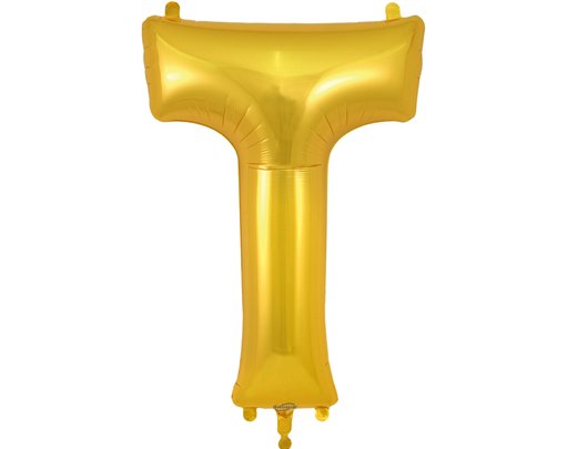 34in LETTER T GOLD JUMBO FOIL BALLOON