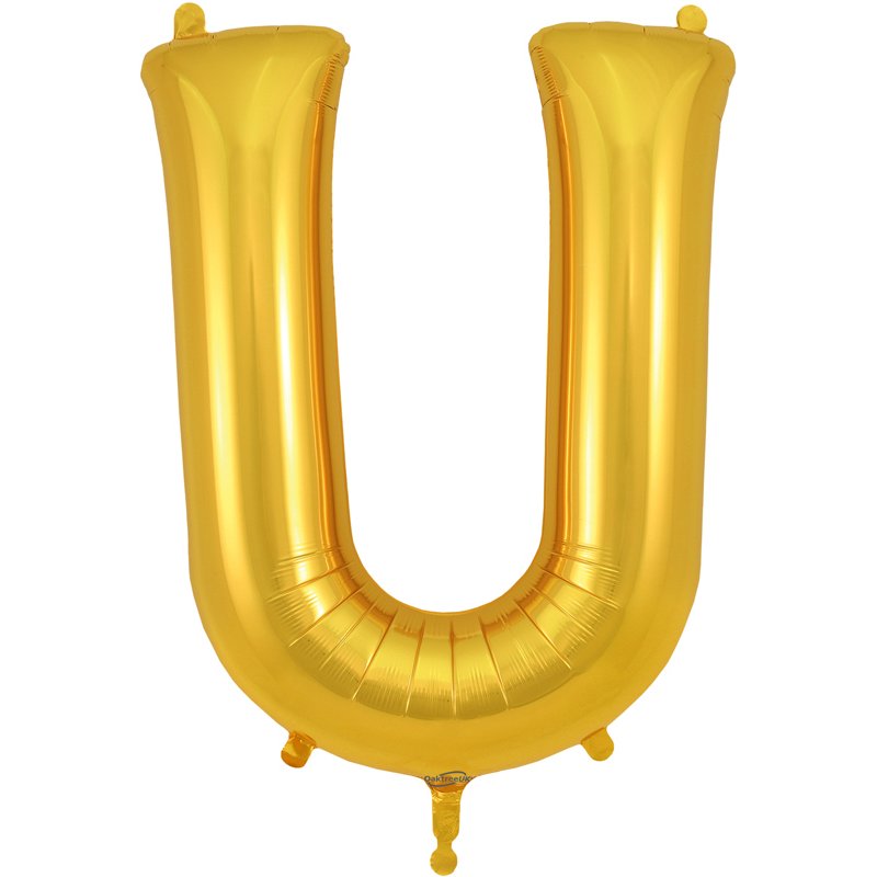 34in LETTER U GOLD JUMBO FOIL BALLOON