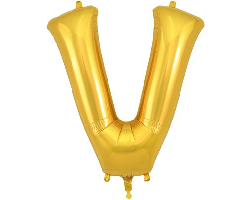 34in LETTER V GOLD JUMBO FOIL BALLOON